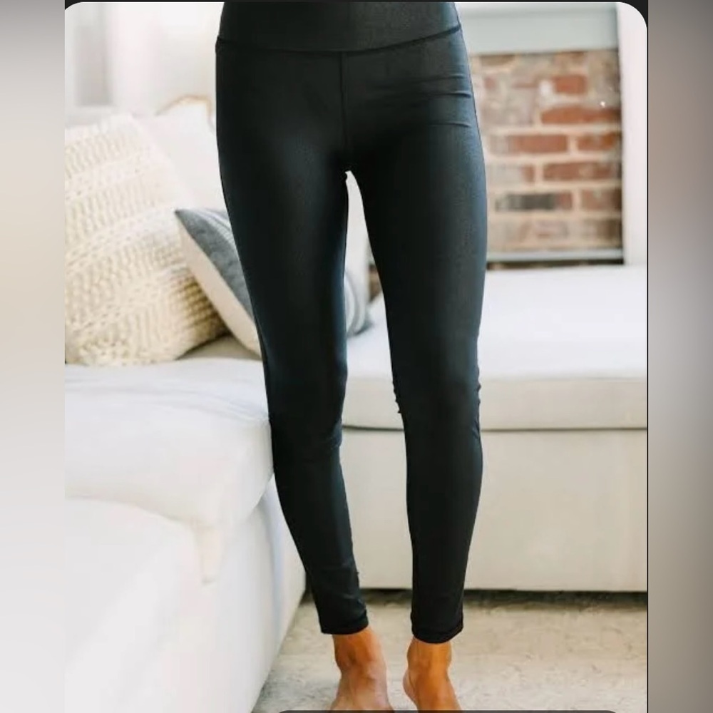 Faux Leather Leggings Size Small Casual Athleisure High Waisted Size Small